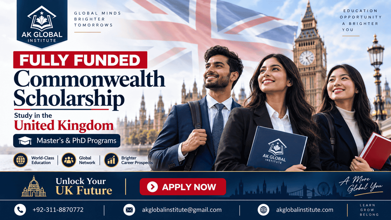 Commonwealth Scholarship 2027/28 UK – Fully Funded Master’s & PhD